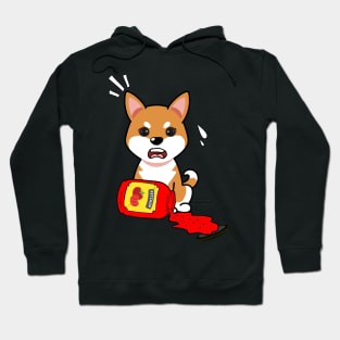 Funny orange dog spilled tomato ketchup Hoodie